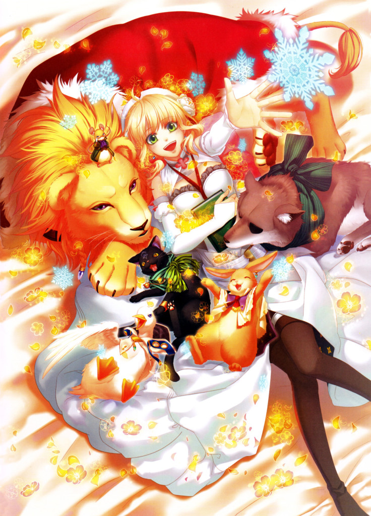 Beastmaster and Prince Flower and Snow illustration scanned by flowermiko