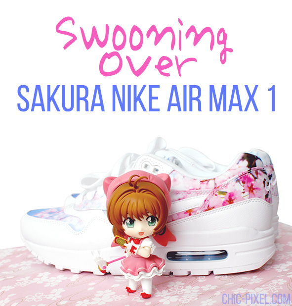 Sakura Nike Air Max 1 sneakers with Cardcaptor Sakura Nendoroid