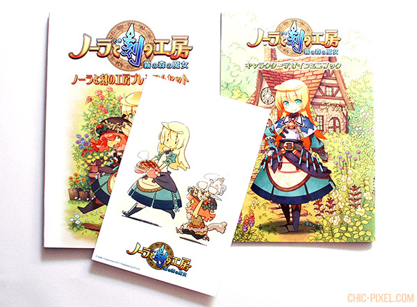 Nora and the Time Studio DS premium book, soundtrack, and postcard