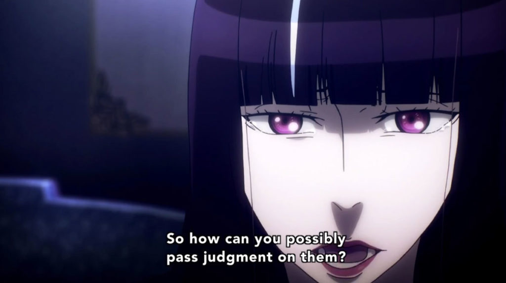 Death Parade anime black-haired woman