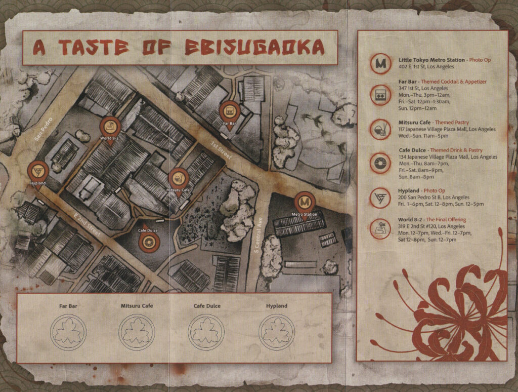 Inside map of Silent Hill f A Taste of Ebisugaoka event in Little Tokyo, LA